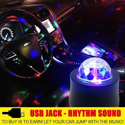 Colorful Car Atmosphere Light, Sound Activated DJ Decor With 6 RGB LEDs multicolor USB car interior festa lighting