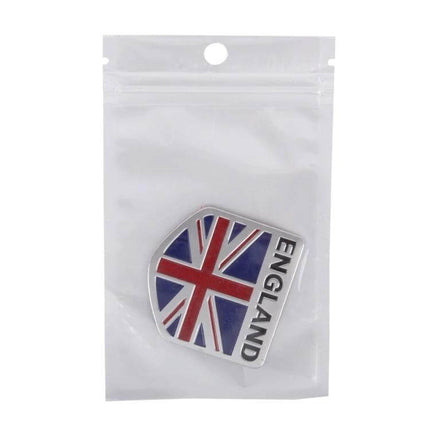 England Flag Style Metal Car Sticker for Vehicle Decoration - metal England flag car decal in resealable pouch, durable patriotic car accessory