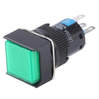 Car DIY Square Button Push Switch With LED Indicator green square latching 24V automotive ON/OFF DIY accessory switch