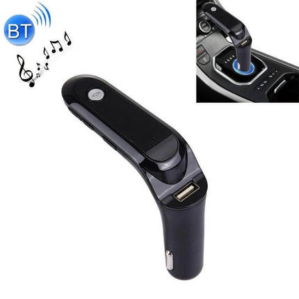 Bluetooth Car Charger With Digital Display For Mobile Phone showing black in-car Bluetooth charger with USB port and digital display for charging and hands-free calls