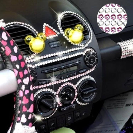 Glitter Rhinestone Stickers for Car, Phone, and Laptop Decor - resin sparkling rhinestone decals on car dashboard and vents