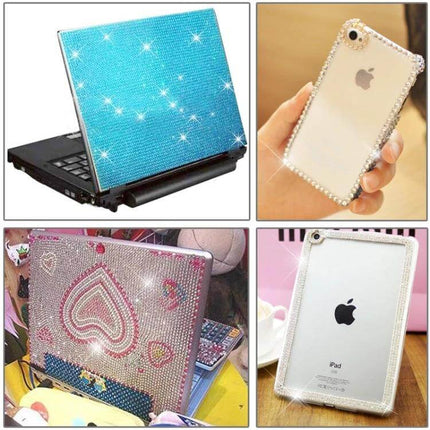 Glitter Rhinestone Stickers for Car, Phone, and Laptop Decor – resin sparkling stickers on laptop, phone, and tablet for subtle shine