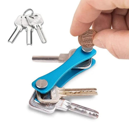 Blue Portable Metal Key Storage Clip For Everyday Use