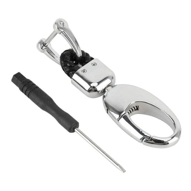 Metal Key Holder with Two Rings for Daily Key Organization, durable metal keychain with clasp and screwdriver