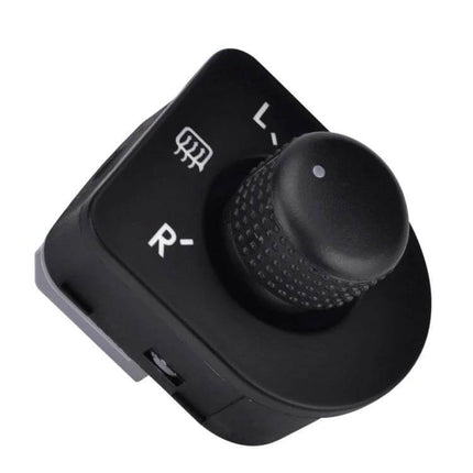 Rear Mirror Switch Adjustment Knob For Volkswagen Cars - black direct-fit replacement mirror control knob with L/R and defrost icons