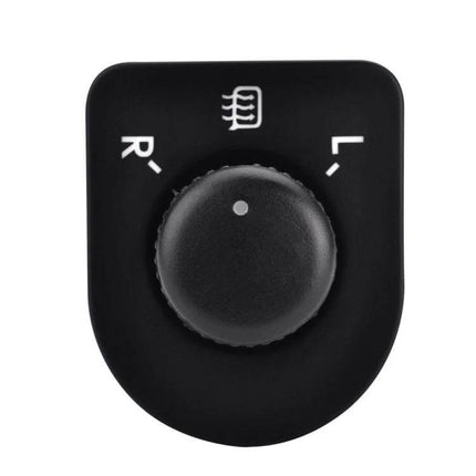 Rear Mirror Switch Adjustment Knob For Volkswagen Cars — black direct-fit replacement knob with L/R and defrost icons
