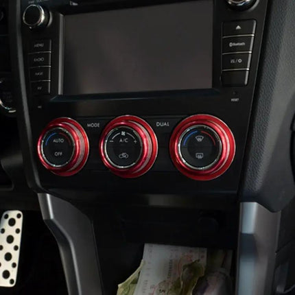 Set of 3 Aluminum Air Conditioner Knob Cases for Subaru Cars