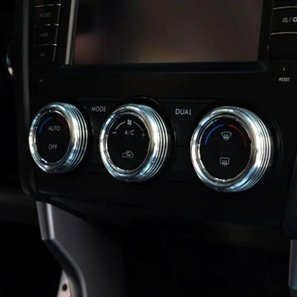 Set of 3 Aluminum Air Conditioner Knob Cases for Subaru Cars