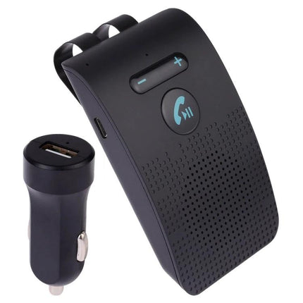 Compact Bluetooth Car Speaker For Hands Free Calls While Driving - clip-on in-car speaker with USB car charger