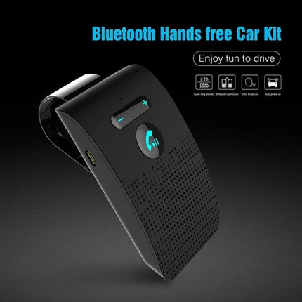 Compact Bluetooth Car Speaker For Hands Free Calls While Driving sleek black clip-on Bluetooth car speaker for hands-free calls