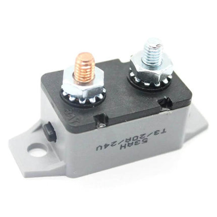 Manual Reset Circuit Breaker 50A For Automotive Electrical Systems compact 6–28V resettable DC protection device with two terminal studs