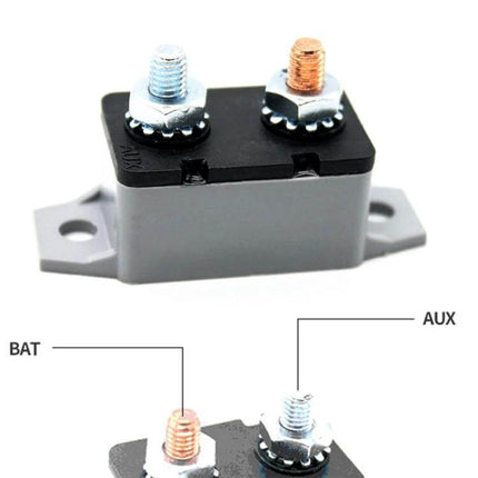 Manual Reset Circuit Breaker 50A For Automotive Electrical Systems compact resettable 6–28V DC protected battery and accessory circuit