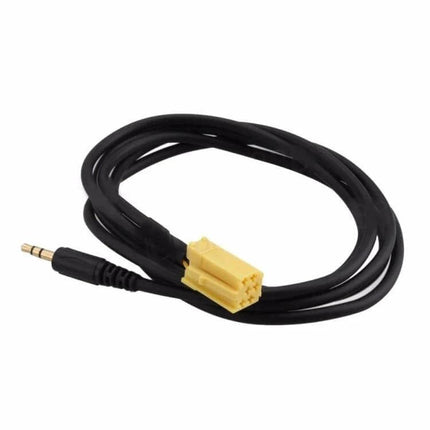 Car Audio Aux Adapter Cable and Tool for Alpine Fiat Lancia – black 3.5mm to yellow multi-pin connector cable, reinforced connectors for durable use