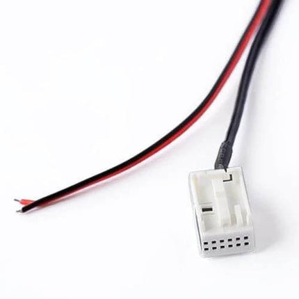 Car Bluetooth AUX Adapter for Volkswagen Wireless Music Module white connector with red and black power wires, compatible with VW/Skoda radios