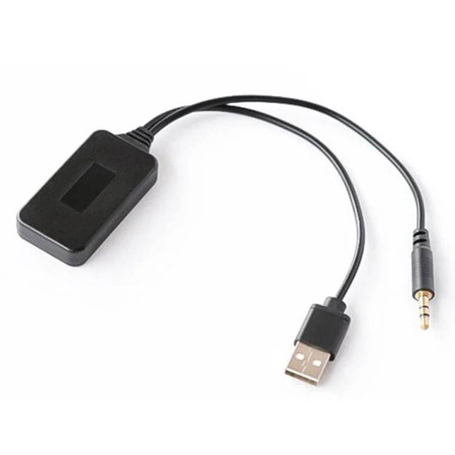 Universal Car Bluetooth AUX Audio Adapter Cable For In Car Audio - black USB-powered Bluetooth AUX adapter with 3.5mm jack