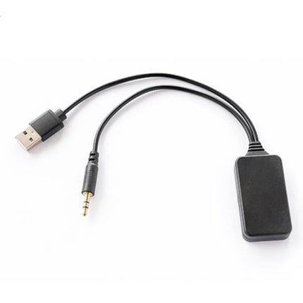 Universal Car Bluetooth AUX Audio Adapter Cable For In Car Audio - black USB-powered Bluetooth 4.2 AUX adapter with 3.5mm jack