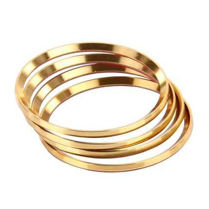 Wheel Hub Decoration Ring Aluminum 4 Pack for Audi - gold aluminum OE-style hub rings, smooth oxidization-resistant finish, easy no-mod install