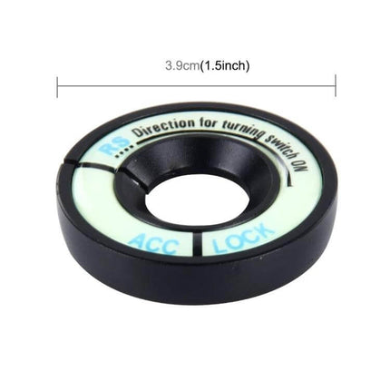 Aluminum Night Luminous Igniter Decoration Ring for Audi and Volkswagen - glowing black ring with ACC LOCK markings