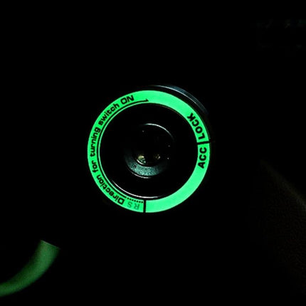 Aluminum Night Luminous Igniter Decoration Ring for Audi and Volkswagen glowing green ignition ring in dark interior