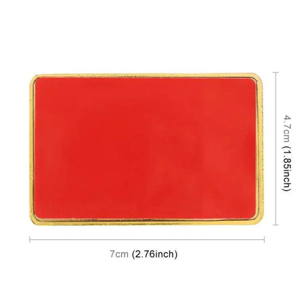 Canada Flag Rectangular Metal Decorative Car Sticker in Gold – gold-trim rectangular metal car decal with red field, 7×4.7cm peel-and-stick durable design