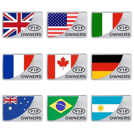 Italy Flag Rectangle Metal Decorative Car Sticker Design - durable metal Italy flag car badge for hood or trunk, subtle national pride
