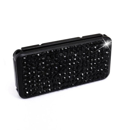 Crystal Adjustable Car Seat Belt Clip for Comfort - black crystal embellished adjustable seat belt clip to prevent shoulder rubbing and add comfort
