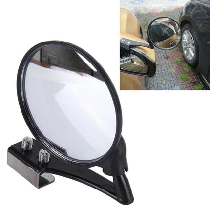Wide-Angle Adjustable Blind Spot Mirror for Vehicle Parking mounted on side mirror showing improved parking visibility