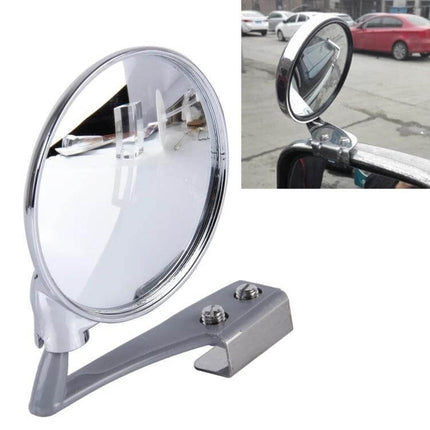 Wide-Angle Adjustable Blind Spot Mirror for Vehicle Parking mounted on car door for improved visibility when parking and reversing