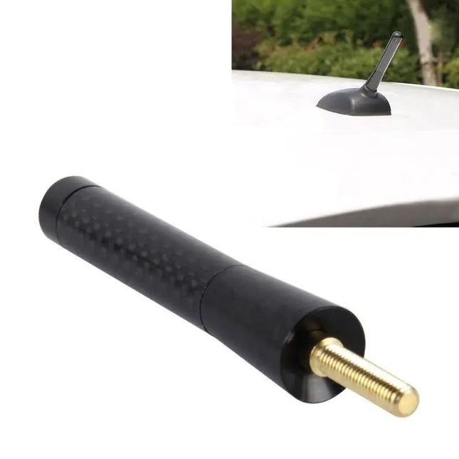 Polished Carbon Fiber Aluminum Short Car Antenna, 8cm Length