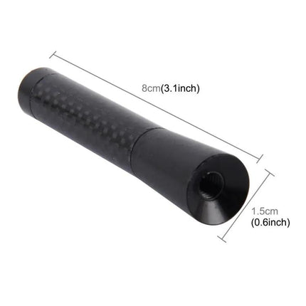 Polished Carbon Fiber Aluminum Short Car Antenna, 8cm Length