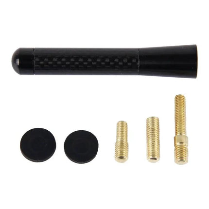 Polished Carbon Fiber Aluminum Short Car Antenna, 8cm Length