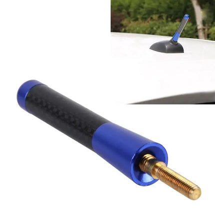Polished Carbon Fiber Aluminum Short Car Antenna, 8cm Length