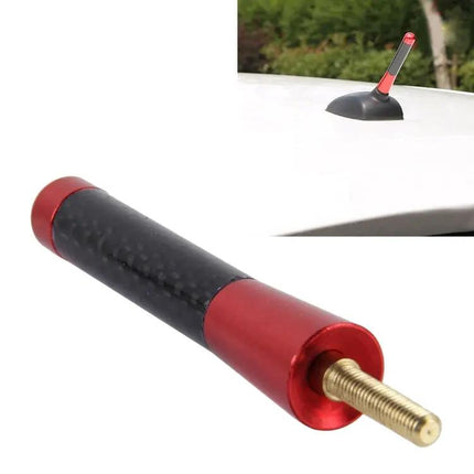 Polished Carbon Fiber Aluminum Short Car Antenna, 8cm Length
