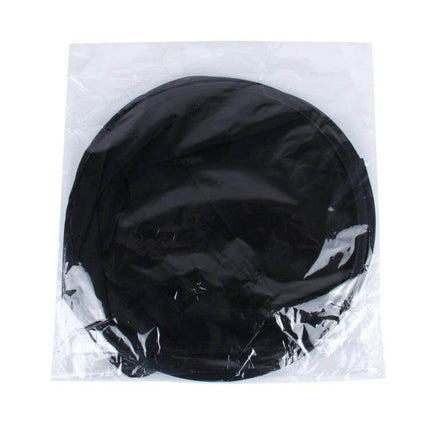 Foldable Car Window Shade for Blocking UV Rays in Back Seats - round black foldable sunshade for minivan and full-size van rear windows, packs flat