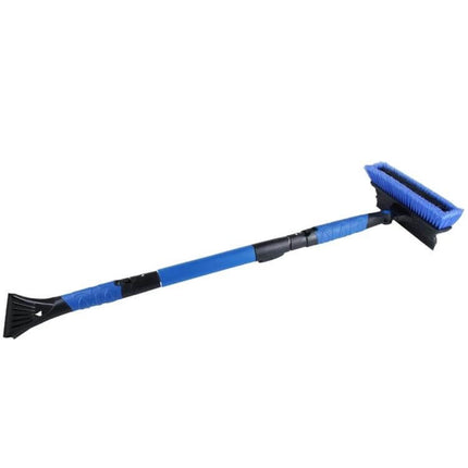 Extendable Car Snow Brush with Ice Scraper and Squeegee for Winter Use - blue telescoping snow brush with ice scraper and squeegee, extends to 51 inches