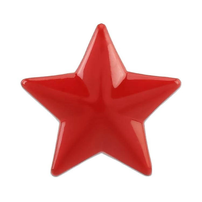 Metal Star Pattern Decorative Sticker for Car Body in Red - removable glossy red metal star decal for doors and hoods