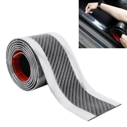 Universal Electroplate Carbon Fibre Car Door Decor Strip – black carbon-fiber-look adhesive door edge protector roll for sedans SUVs trucks