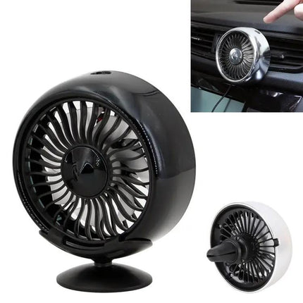 Multi-Function Portable Car Vent Clip Fan Black for Dashboard