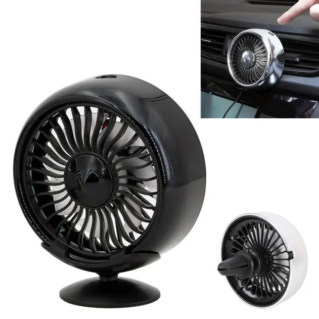 Multi-Function Portable Car Vent Clip Fan Black for Dashboard