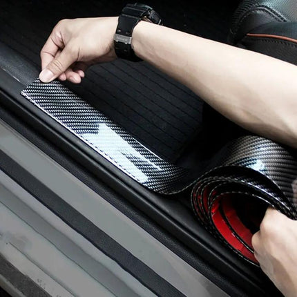 Universal Carbon Fiber Car Door Threshold Decoration Strip in Gold, 5CM x 2M