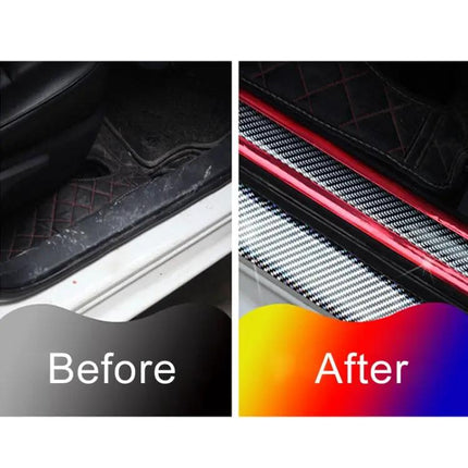 Universal Carbon Fiber Car Door Threshold Decoration Strip in Gold, 5CM x 2M