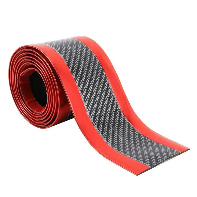 Universal Carbon Fiber Car Door Threshold Decoration Strip in Gold, 5CM x 2M | Syndmart