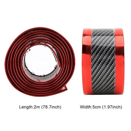 Universal Carbon Fiber Car Door Threshold Decoration Strip in Gold, 5CM x 2M