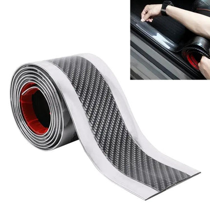 Universal Carbon Fiber Car Door Threshold Decoration Strip in Gold, 5CM x 2M