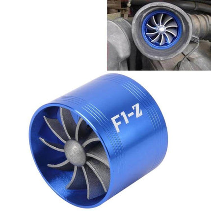 Stainless Universal Turbine Air Intake Kit, Single-Side Design blue anodized aluminum turbo fan accessory for engine bay