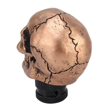 Comfortable Skull Shaped Gear Shift Knob for All Cars - ergonomic metallic bronze skull car shift knob for improved grip and durability