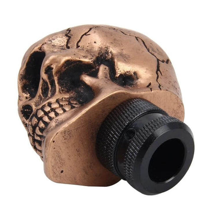 Comfortable Skull Shaped Gear Shift Knob for All Cars - bronze skull ergonomic car shifter knob, durable metal design