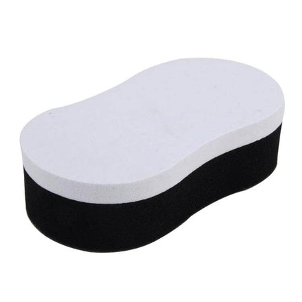 High-Density Foam Car Wax Sponge for Vehicle Cleaning - dual-layer white and black ergonomic sponge for car and motorcycle waxing