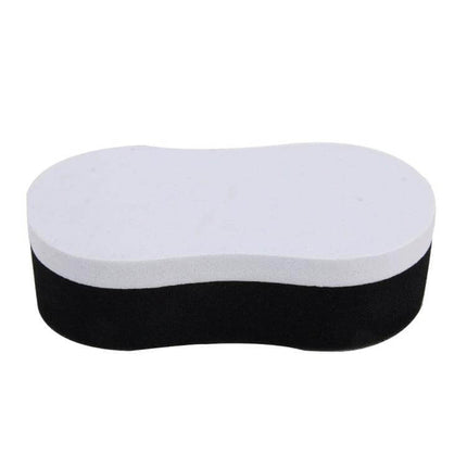 High-Density Foam Car Wax Sponge for Vehicle Cleaning showing a white top and black bottom ergonomic dual-layer foam applicator