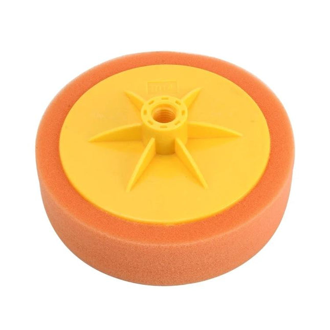 Auto Polishing Sponge Wheel for Waxing and Cleaning, 14mm Hole - orange foam polishing pad with 14mm attachment